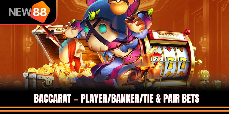 Baccarat – Player/Banker/Tie & pair bets